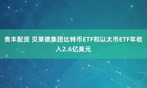责丰配资 贝莱德集团比特币ETF和以太币ETF年收入2.6亿美元