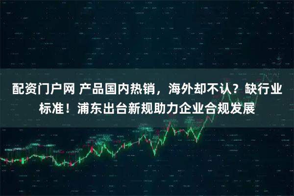 配资门户网 产品国内热销，海外却不认？缺行业标准！浦东出台新规助力企业合规发展