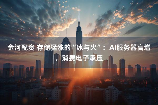 金河配资 存储猛涨的“冰与火”：AI服务器高增，消费电子承压