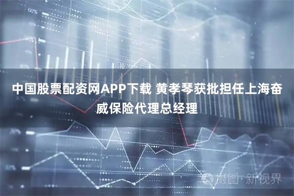 中国股票配资网APP下载 黄孝琴获批担任上海奋威保险代理总经理