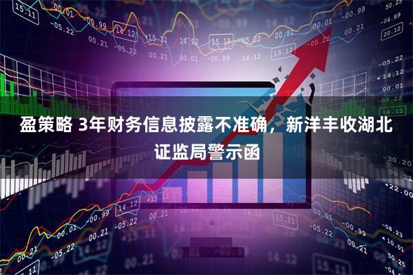 盈策略 3年财务信息披露不准确,新洋丰收湖北证监局警示函
